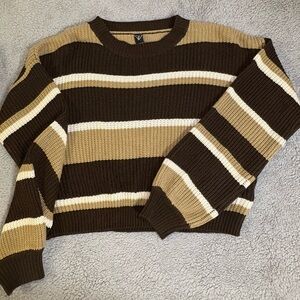 Striped Brown and Cream Sweater